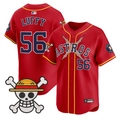 Houston Astros #56 2025 Luffy One Piece Vapor Premier Limited Jersey - Red