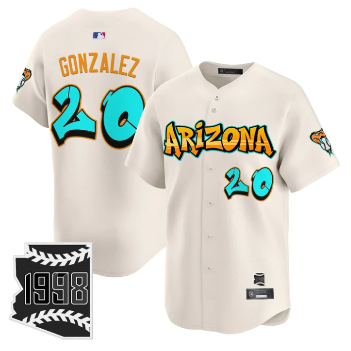 Luis Gonzalez #20 Arizona Diamondbacks Graffiti Desert Ink Edition Limited Jersey - Cream
