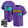 Luis Gonzalez #20 Arizona Diamondbacks Graffiti Desert Ink Edition Limited Jersey - Purple