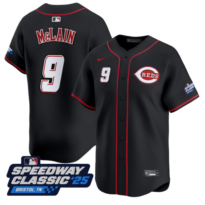 Matt Mclain #9 Cincinnati Reds Speedway Classic Limited Jersey - Black