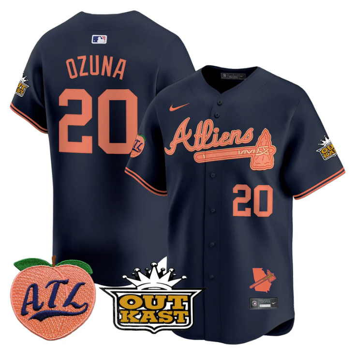 Matt Olson #28 Atlanta Braves Atliens Hank Aaron Patch Limited B Jersey
