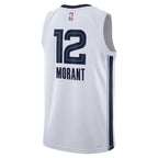 Memphis Grizzlies Nike Association Edition Swingman Jersey - White - Ja Morant - Unisex