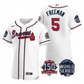 Freddie Freeman #5 Atlanta Braves Men 2021 World Series 150Th Anniversary Patch Limited Baseball Jersey - White