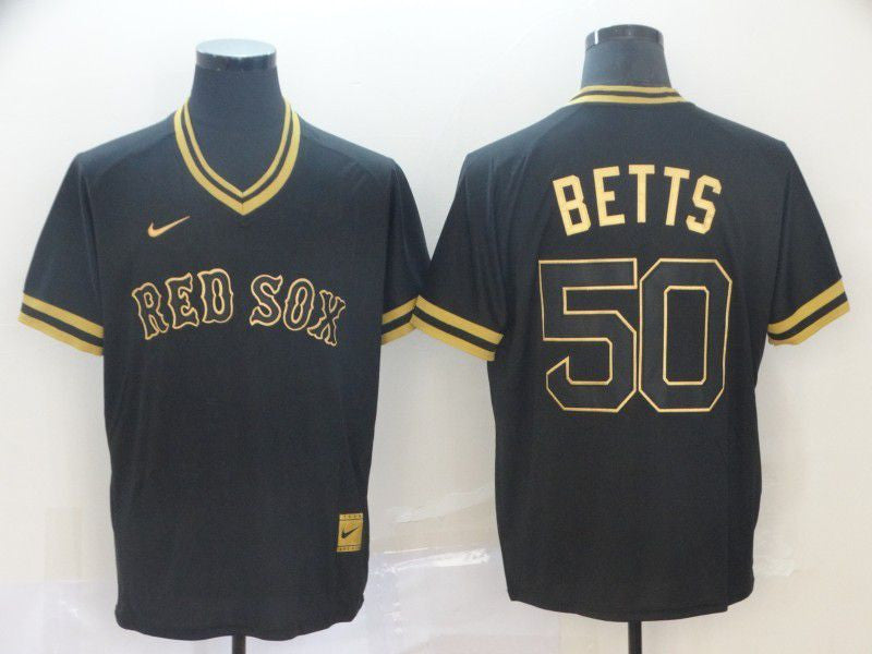 Black Gold #50 Boston Red Sox Nike Men 2022 Betts Limited Jersey