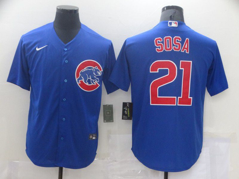 Chicago Cubs #21 Nike Men Sosa Game Jerseys Limited Jersey - Blue