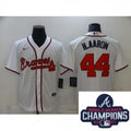 Hank Aaron #44 Atlanta Braves Nike Men 2021 Champions Patch Limited Jersey - White