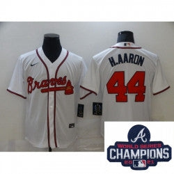 Hank Aaron #44 Atlanta Braves Nike Men 2021 Champions Patch Limited Jersey - White