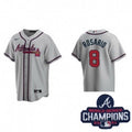Eddie Rosario #8 Atlanta Braves Nike Men 2021 Alternate Baseball Champions Patch Limited Jersey - Gray