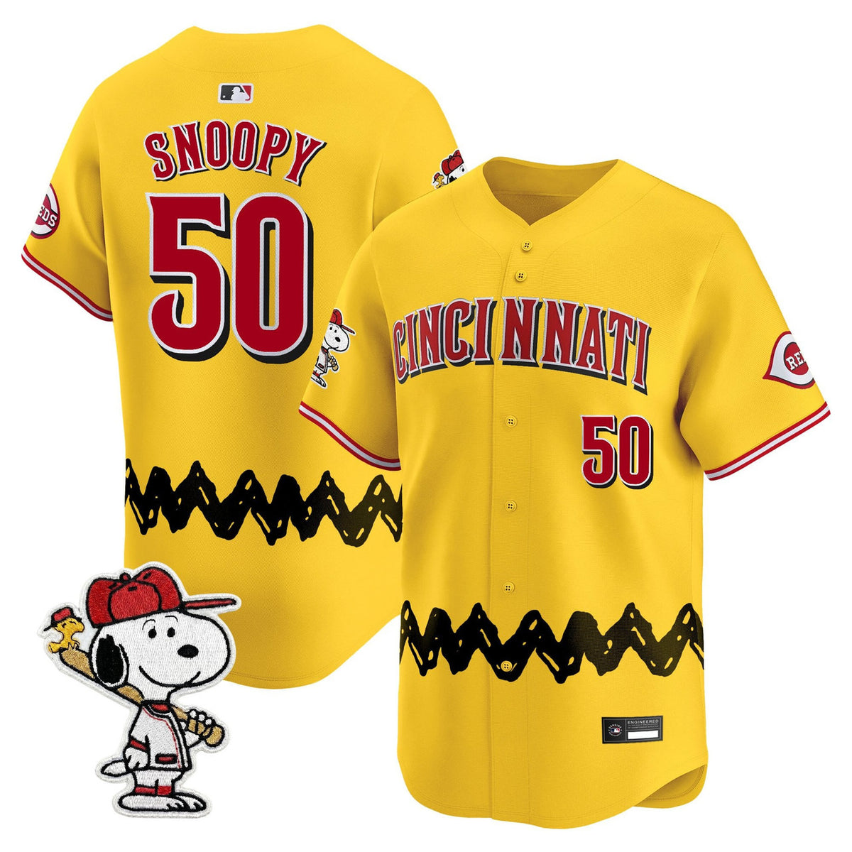 Cincinnati Reds Men X Peanuts Vapor Premier Limited Jersey