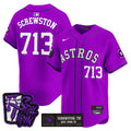 Dj Screw #71 Houston Astros Men Still Tippin Patch Vapor Premier Limited Jersey - Purple