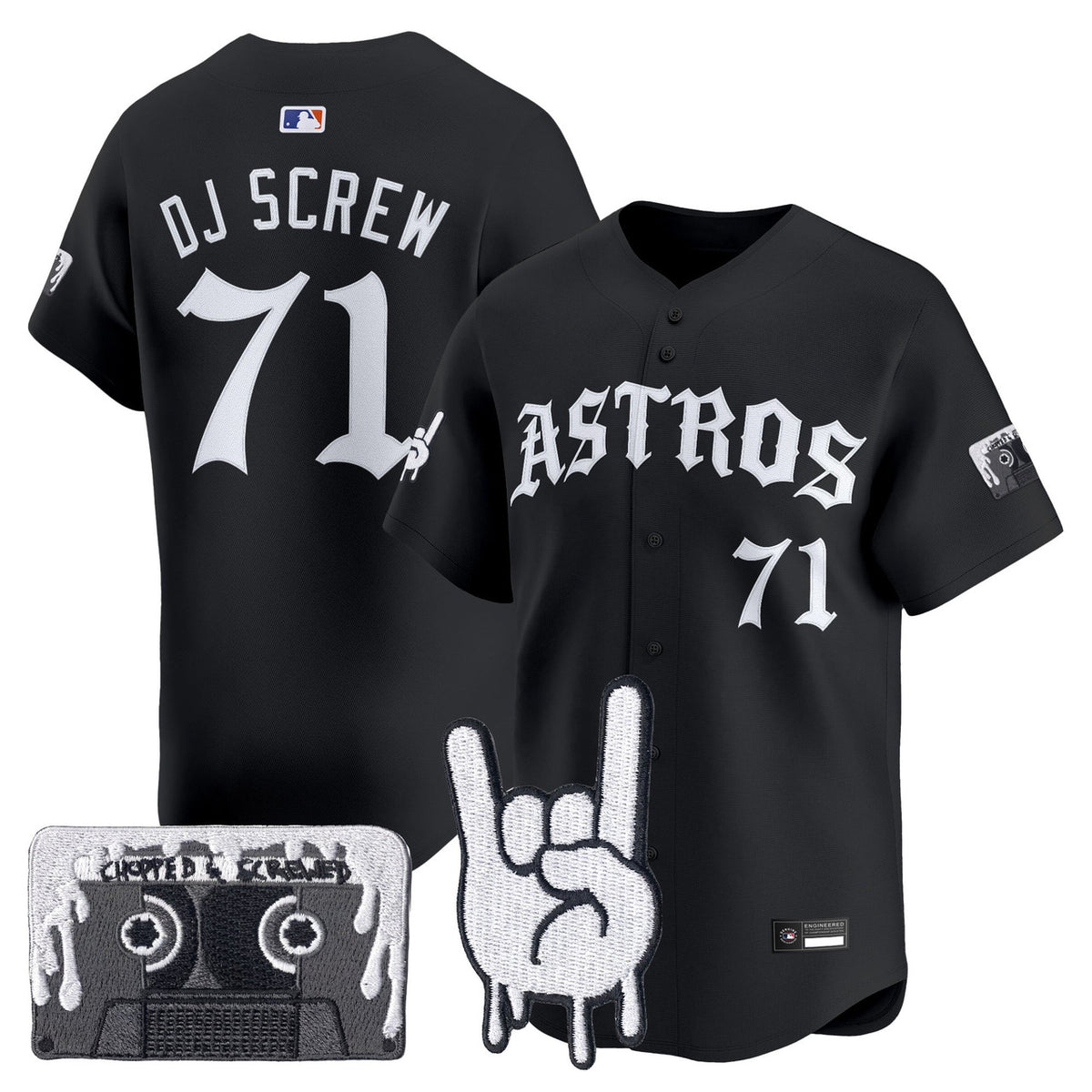 Dj Screw V Houston Astros Men Apor Premier Gothic Edition Limited Jersey