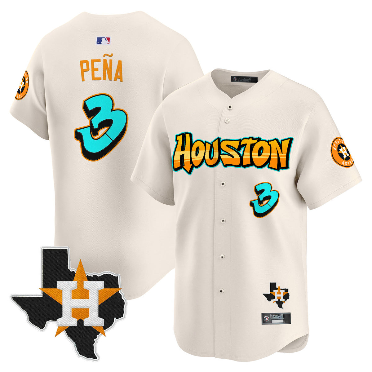 Houston Astros Men Graffiti H-Town Edition Vapor Premier Limited Jersey