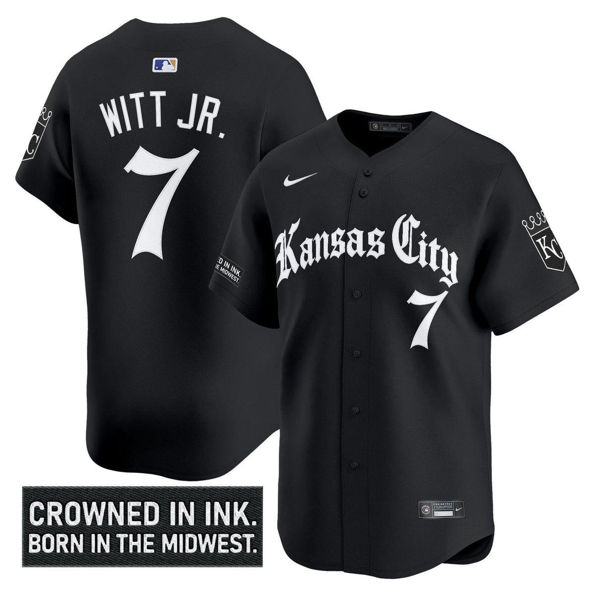 Gothic Crown #00 Kansas City Royals Men Edition Vapor Premier Limited Jersey