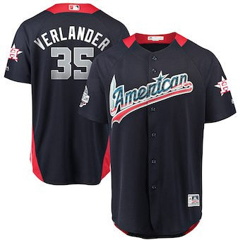 Justin Verlander #35 American League Majestic Mens 2018 Star Game Home Run Derby Player Jersey - Navy
