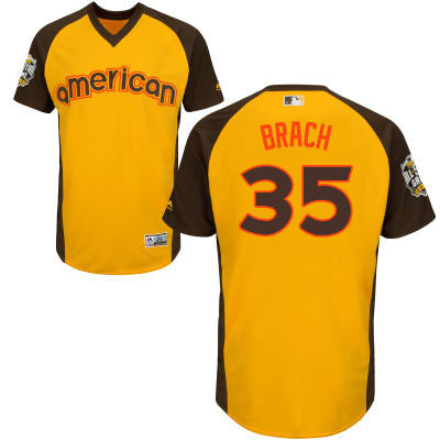 American League #35 Baltimore Orioles Mens 2016 Brad Brach Star Limited Cool Base Jersey - Gold