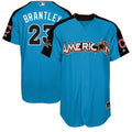 Michael Brantley #23 Cleveland Indians Majestic Mens 2017 American League Star Game Authentic Home Run Derby Jersey - Blue