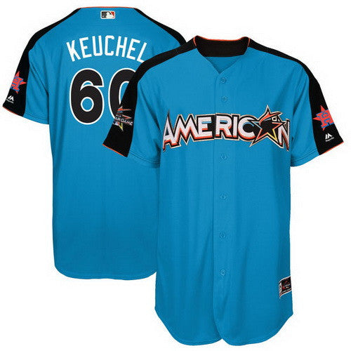 Dallas Keuchel #60 Houston Astros Majestic Mens 2017 American League Star Game Home Run Derby Player Jersey - Blue