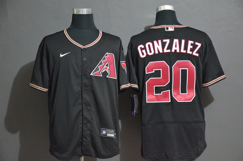 Luis Gonzalez #20 Arizona Nike Mens Diamondback Limited Flex Base Jersey - Black