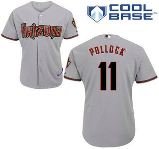 Arizona Diamondbacks #11 Mens A J Pollock Away Limited Cool Base Jersey - Gray