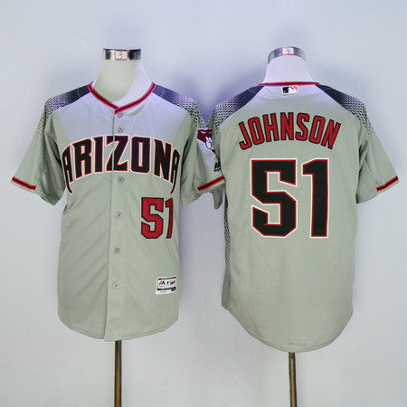 Randy Johnson #51 Arizona Diamondbacks Majestic Mens 2016 Retired Road Brick Flexbase Limited Baseball Jersey - Gray