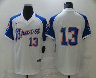 Ronald Acuna Jr #13 Atlanta Braves Nike Mens Limited Throwback Jersey - White