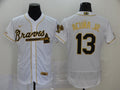 Ronald Acuna Jr #13 Atlanta Braves Nike Mens Gold Limited Flex Base Jersey - White