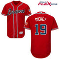 Atlanta Braves #19 Majestic Mens Ra Dickey Alternate Limited Flex Base Jersey - Red