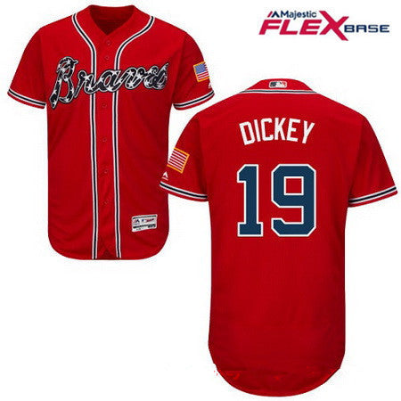 Atlanta Braves #19 Majestic Mens Ra Dickey Alternate Limited Flex Base Jersey - Red