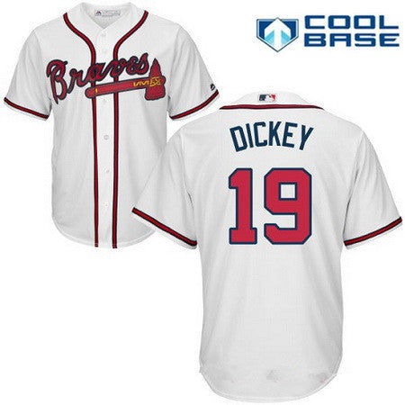 Atlanta Braves #19 Majestic Mens Ra Dickey Home Limited Cool Base Jersey - White