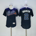 Dansby Swanson #2 Atlanta Braves Majestic Mens 2016 Limited Flex Base Jersey - Navy Blue