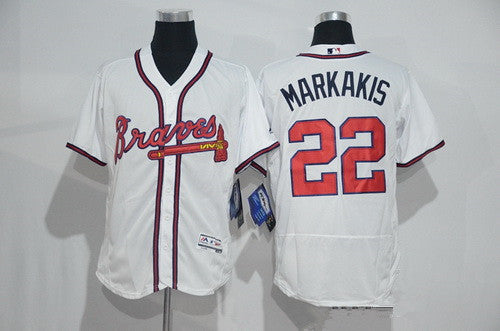 Nick Markakis #22 Atlanta Braves Mens 2016 Home Flexbase Limited Baseball Jersey - White