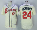 Deion Sanders #24 Atlanta Braves Majestic Mens Limited Retired Flex Base Jersey - Cream