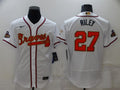 Austin Riley #27 Atlanta Braves Mens 2022 World Series Champions Program Limited Flex Base Baseball Jersey - White Gold