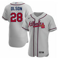 Matt Olson #28 Atlanta Braves Mens Limited Flex Base Baseball Jersey - Gray