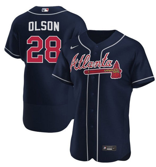 Matt Olson #28 Atlanta Braves Mens Limited Flex Base Baseball Jersey - Navy