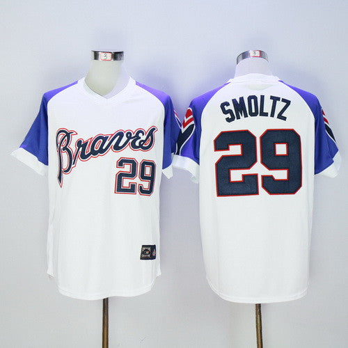 John Smoltz #29 Atlanta Braves Majestic Mens 1973 Retired Cooperstown Limited Throwback Jersey - White