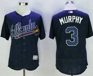 Dale Murphy #3 Atlanta Braves Majestic Mens 2016 Retired Road Limited Flex Base Jersey - Navy Blue