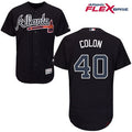 Atlanta Braves #40 Majestic Mens Bartolo Colon Alternate Limited Flex Base Jersey - Navy Blue