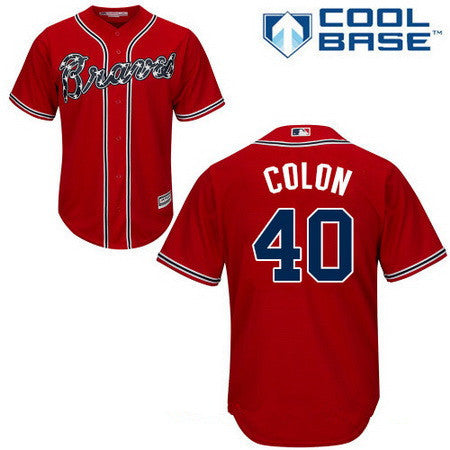Atlanta Braves #40 Majestic Mens Bartolo Colon Alternate Limited Cool Base Jersey - Red