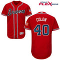 Atlanta Braves #40 Majestic Mens Bartolo Colon Alternate Limited Flex Base Jersey - Red