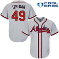Julio Teheran #49 Atlanta Braves Majestic Mens Road Limited Cool Base Jersey - Gray
