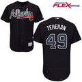 Julio Teheran #49 Atlanta Braves Majestic Mens Alternate Limited Flex Base Jersey - Navy Blue