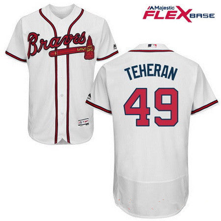 Julio Teheran #49 Atlanta Braves Majestic Mens Home Limited Flex Base Jersey - White