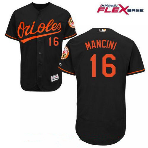 Trey Mancini #16 Baltimore Orioles Majestic Mens Road Limited Flex Base Jersey - Black