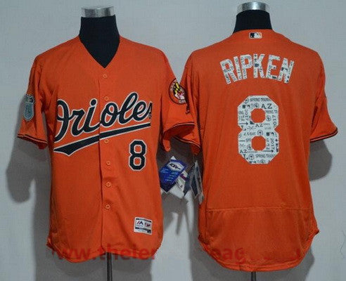 Cal Ripken #8 Baltimore Orioles Majestic Mens 2017 Retired Spring Training Limited Flex Base Jersey - Orange