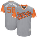 Darren Oday #56 Baltimore Orioles Majestic Mens 2017 Odachowski Players Weekend Authentic Jersey - Gray