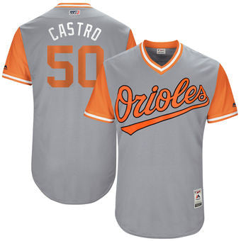 Miguel Castro Baltimore Orioles Majestic Mens 2017 Castro Players Weekend Authentic Jersey - Gray