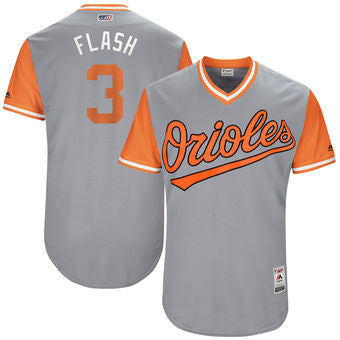 Ryan Flaherty Baltimore Orioles Majestic Mens 2017 Flash Players Weekend Authentic Jersey - Gray