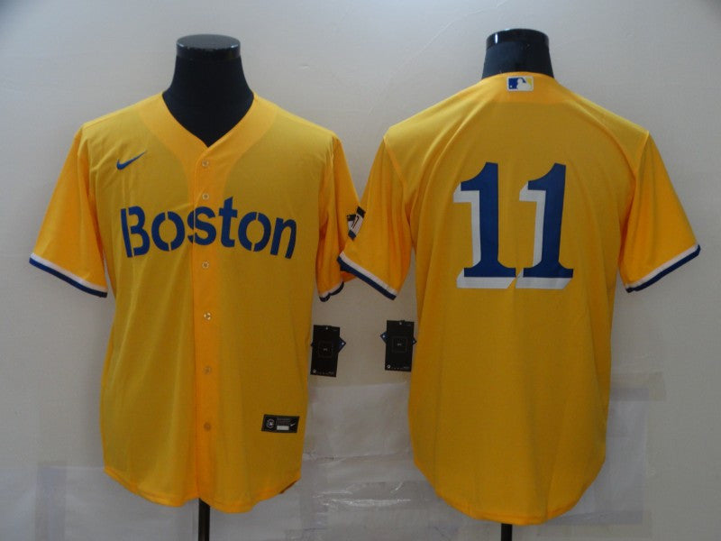 Rafael Devers #11 Boston Red Sox Nike Mens 2021 City Connect Limited Cool Base Jersey - Gold