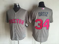 David Ortiz #34 Boston Red Sox Mens 2016 Pink Mothers Day Limited Baseball Cool Base Jersey - Gray